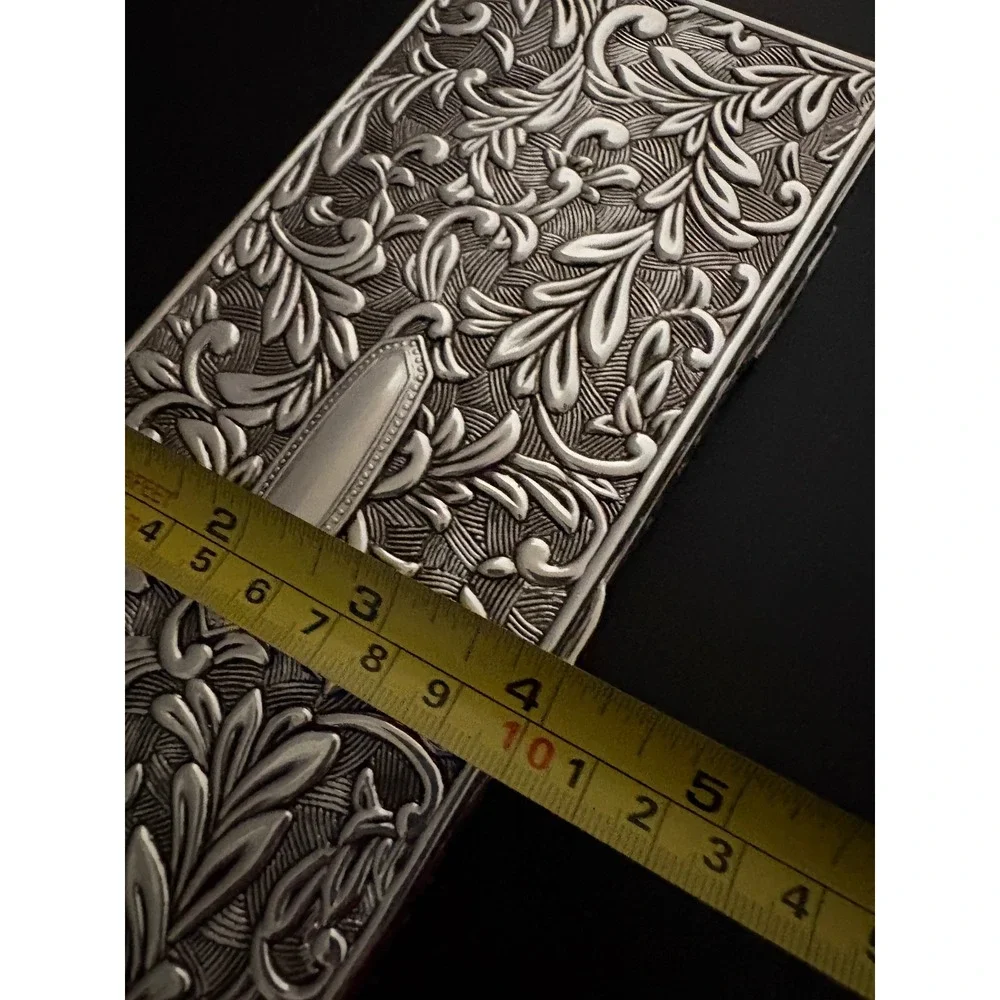Godinger Silver Art Jewelry Box Oblong Silver Plated Floral Repousse Mirror 1751